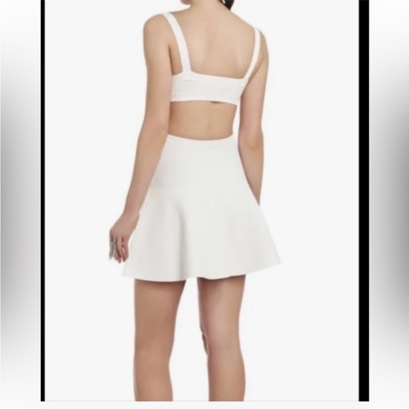 BCBGMaxAzria White Cut Out Ruffled Mini Dress - Picture 2 of 5